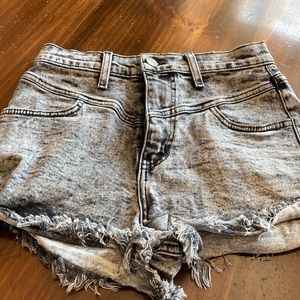 Black denim shorts